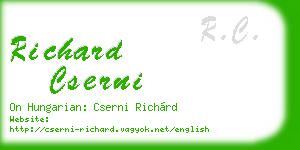 richard cserni business card
